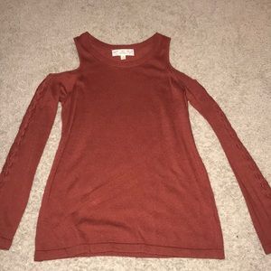 Cute Orange Off The Shoulder Top with Arm Detail